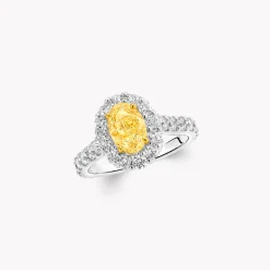Graff Icon Oval Yellow and White Diamond Engagement Ring^ Oval|Icon