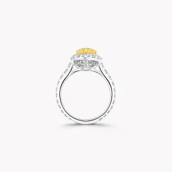 Graff Icon Pear Shape Yellow Diamond and White Diamond Engagement Ring^ Pear|Icon