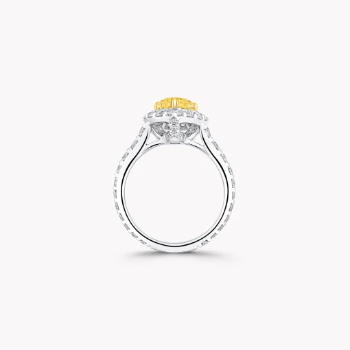 Graff Icon Pear Shape Yellow Diamond and White Diamond Engagement Ring^ Pear|Icon