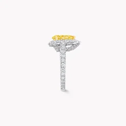 Graff Icon Pear Shape Yellow Diamond and White Diamond Engagement Ring^ Pear|Icon