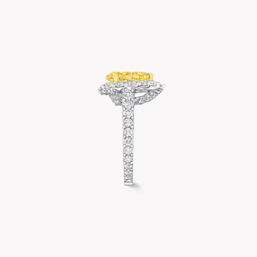 Graff Icon Pear Shape Yellow Diamond and White Diamond Engagement Ring^ Pear|Icon