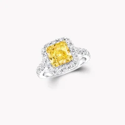 Graff Icon Radiant Cut Yellow and White Diamond Engagement Ring^ Icon|Yellow Diamond