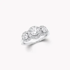 Graff Icon Three Stone Round Diamond Engagement Ring^ Round|Icon