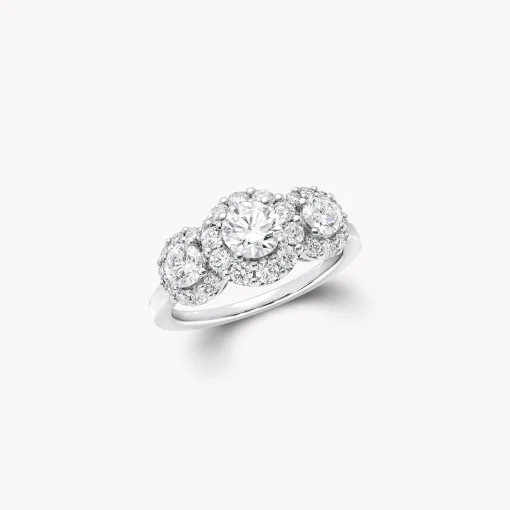 Graff Icon Three Stone Round Diamond Engagement Ring^ Round|Icon