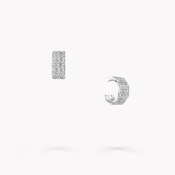 Graff Laurence Signature Pavé Diamond Hoop Earrings^ White Gold|Earrings
