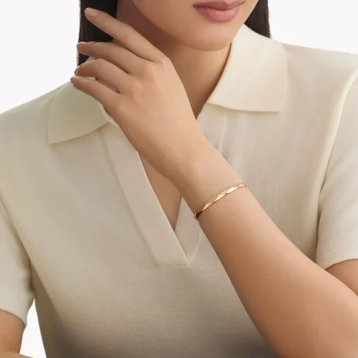 Graff Laurence Signature Faceted Pavé Diamond Bangle^ Rose Gold|White Diamond