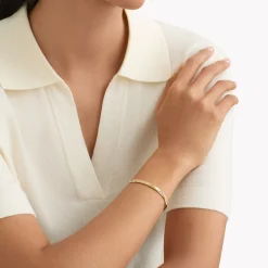 Graff Laurence Signature Faceted Pavé Diamond Bangle^ Yellow Gold|White Diamond