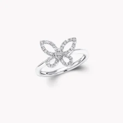Graff Mini Butterfly Silhouette Diamond Ring^ White Gold|Butterfly