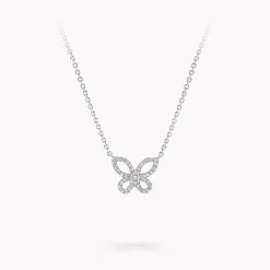 Graff Mini Butterfly Silhouette Diamond Pendant^ White Gold|Butterfly