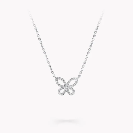 Graff Mini Butterfly Silhouette Diamond Pendant^ White Gold|Butterfly