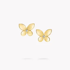 Graff Mini Butterfly Stud Earrings^ Yellow Gold|Butterfly