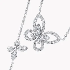 Graff Multi Butterfly Silhouette Diamond Pendant^ White Gold|Butterfly