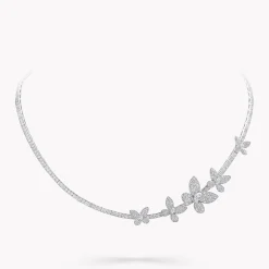 Graff Pavé Butterfly Abstract Diamond Necklace^ Bridal Jewelry|Butterfly