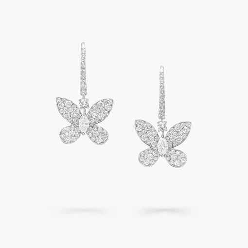Graff Pavé Butterfly Diamond Drop Earrings^ White Diamond|Butterfly
