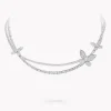 Graff Pavé Butterfly Diamond Necklace^ White Gold|White Diamond