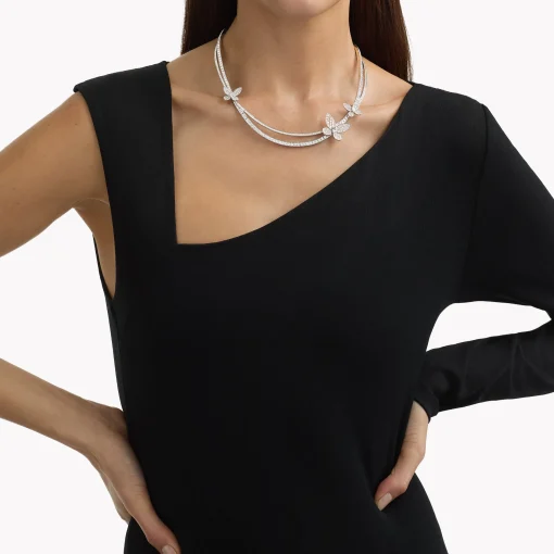 Graff Pavé Butterfly Diamond Necklace^ White Gold|White Diamond