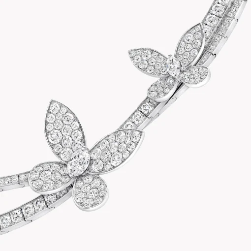 Graff Pavé Butterfly Diamond Necklace^ White Gold|White Diamond
