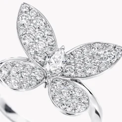 Graff Pavé Butterfly Diamond Ring^ White Gold|White Diamond