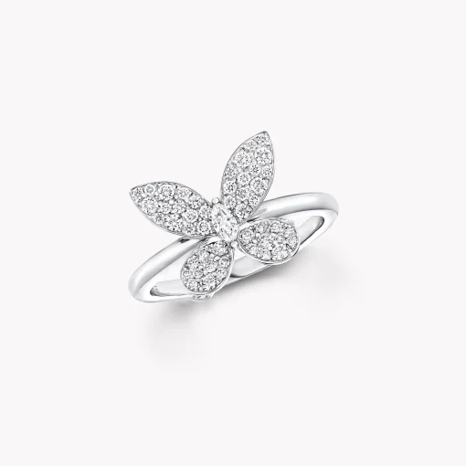Graff Pavé Butterfly Diamond Small Ring^ White Gold|Butterfly