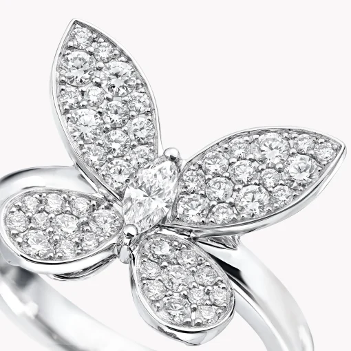 Graff Pavé Butterfly Diamond Small Ring^ White Gold|Butterfly