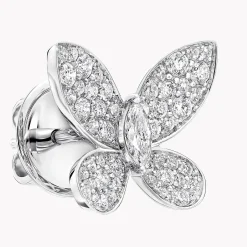Graff Pavé Butterfly Diamond Stud Earrings^ White Gold|Butterfly