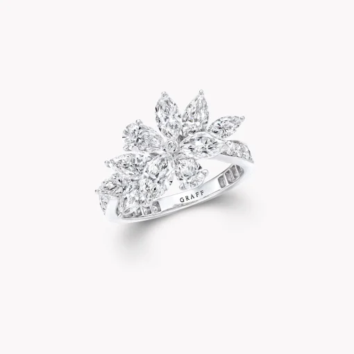 Graff Pear Shape and Marquise Cut Diamond Ring^ White Diamond|Classic Graff