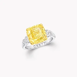 Graff Promise Cushion Cut Yellow Diamond Engagement Ring^ Promise|Cushion