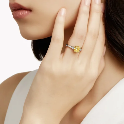 Graff Promise Cushion Cut Yellow Diamond Engagement Ring^ Promise|Cushion