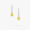 Graff Radiant Cut Yellow Diamond Solitaire Earrings^ Yellow Diamond|Classic Graff