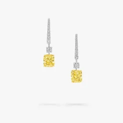Graff Radiant Cut Yellow Diamond Solitaire Earrings^ Yellow Diamond|Classic Graff