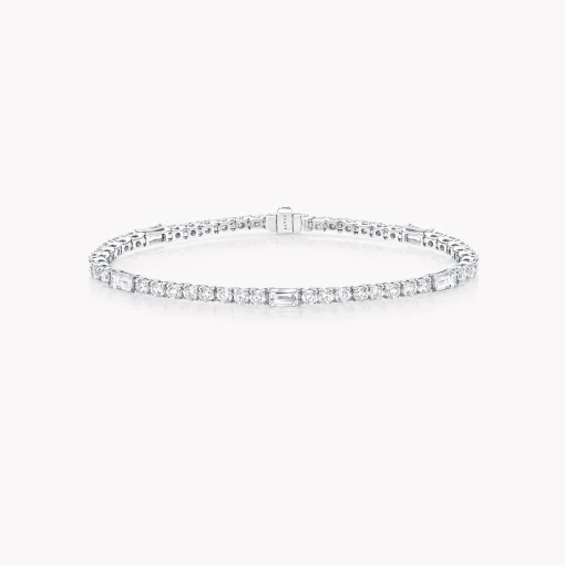 Graff Round and Emerald Cut Diamond Bracelet^ White Diamond|Classic Graff