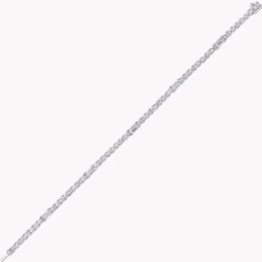 Graff Round and Emerald Cut Diamond Bracelet^ White Diamond|Classic Graff