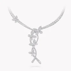 Graff Round and Marquise Diamond Pavé Butterfly Necklace^ White Diamond|Butterfly
