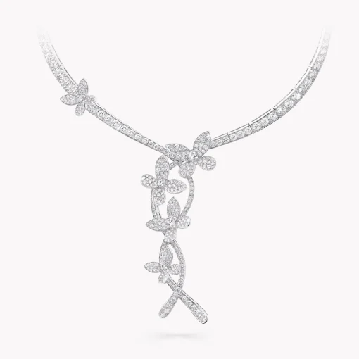 Graff Round and Marquise Diamond Pavé Butterfly Necklace^ White Diamond|Butterfly