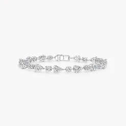 Graff Round and Pear Shape Diamond Bracelet^ White Diamond|Classic Graff