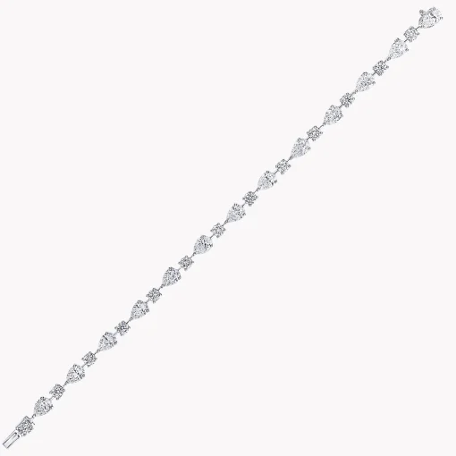 Graff Round and Pear Shape Diamond Bracelet^ White Diamond|Classic Graff