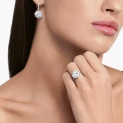 Graff Round Diamond Cluster Earrings^ White Diamond|Classic Graff