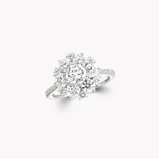 Graff Round Diamond Cluster Ring^ White Diamond|Classic Graff