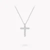 Graff Round Diamond Cross Medium Pendant^ White Gold|Classic Graff