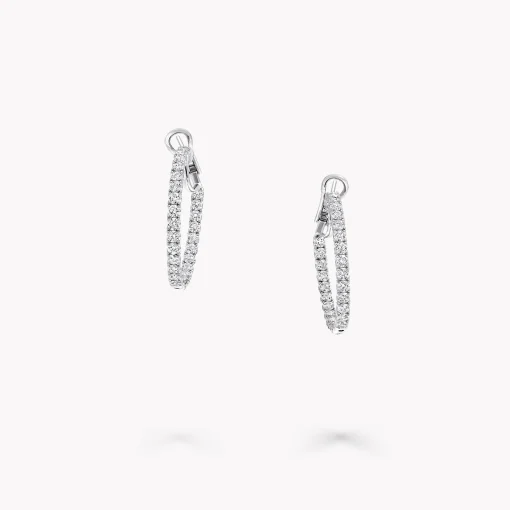 Graff Round Diamond Hoop Earrings^ White Diamond|Classic Graff