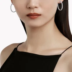 Graff Round Diamond Hoop Earrings^ White Diamond|Classic Graff