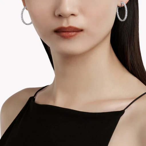Graff Round Diamond Hoop Earrings^ White Diamond|Classic Graff