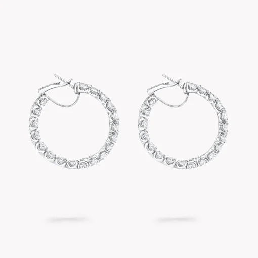 Graff Round Diamond Hoop Earrings^ Bridal Jewelry|White Diamond