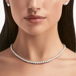 Graff Round Diamond Necklace^ Bridal Jewelry|White Diamond