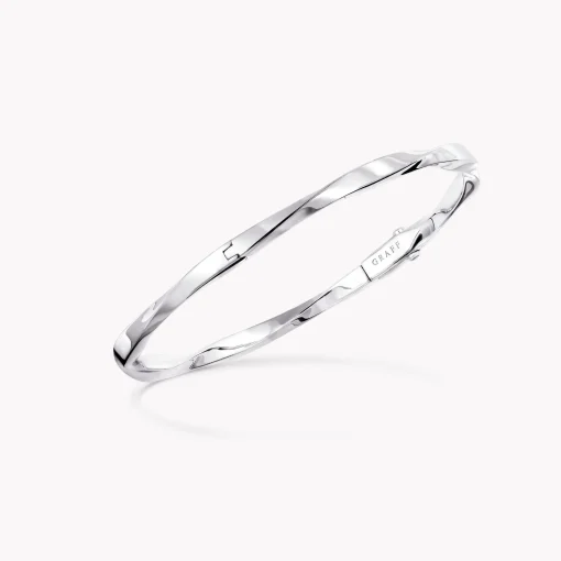 Graff Spiral Bangle^ White Gold|Spiral