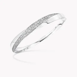 Graff Spiral Diamond Bangle^ White Gold|White Diamond