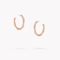 Graff Spiral Diamond Hoop Earrings^ Rose Gold|Spiral