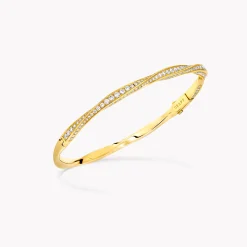 Graff Spiral Pavé Diamond Bangle^ Yellow Gold|Spiral