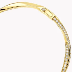 Graff Spiral Pavé Diamond Bangle^ Yellow Gold|Spiral