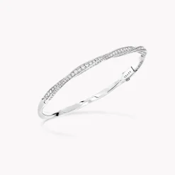 Graff Spiral Pavé Diamond Bangle^ Bridal Jewelry|White Gold